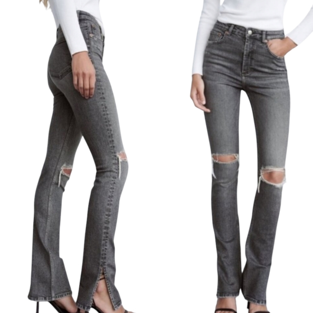 Zara Full Length High-Rise Split Skinny Jeans. Women's Size: W04x33.5L